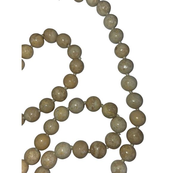 Vintage Pink Spotted Leopard Jasper Carved Elephant Beaded Necklace - Picture 5 of 11